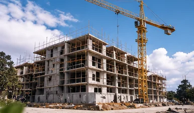 Gedung dalam tahap konstruksi